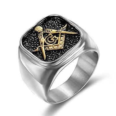 Master Mason Blue Lodge Ring - Classic Compass & Square