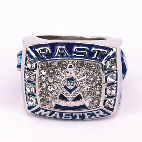 Past Master Blue Lodge Ring - Zirconia with Velvet Box