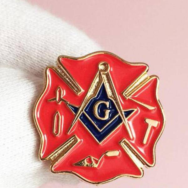 Master Mason Blue Lodge Lapel Pin - Square and Compass G Fire Service First Responder