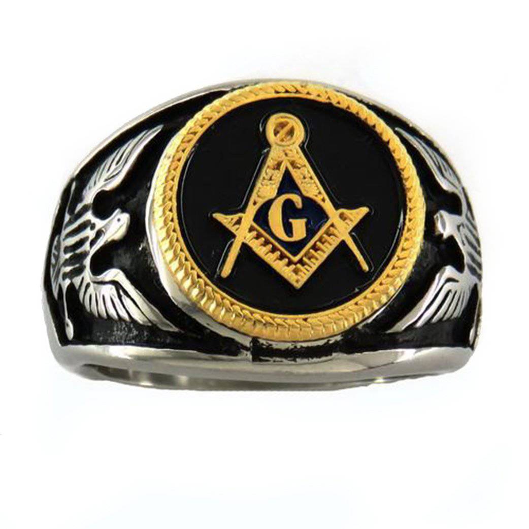 Master Mason Blue Lodge Ring - Eagle Square and Compass