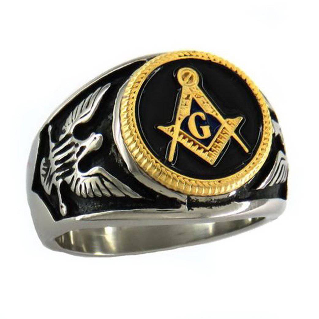 Master Mason Blue Lodge Ring - Eagle Square and Compass