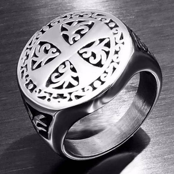 Knights Templar Commandery Ring - Cross Silver Seal