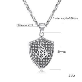 Master Mason Blue Lodge Necklace - Multiple Colors Shield