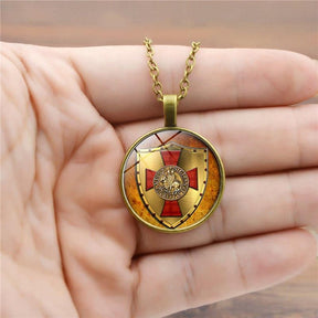 Knights Templar Commandery Necklace - Glass Cover Pendant