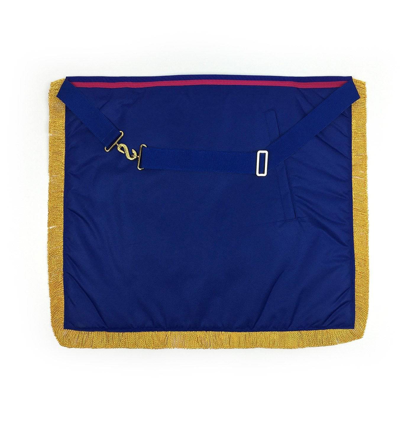 Provincial Mark English Regulation Apron - Pink & Blue with Gold Fringe - Bricks Masons