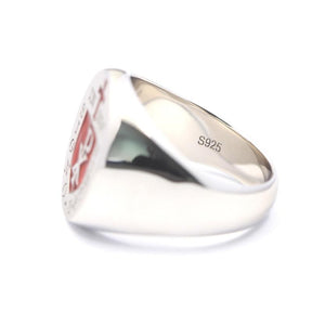 Red Cross of Constantine Ring - 925 Sterling Silver - Bricks Masons