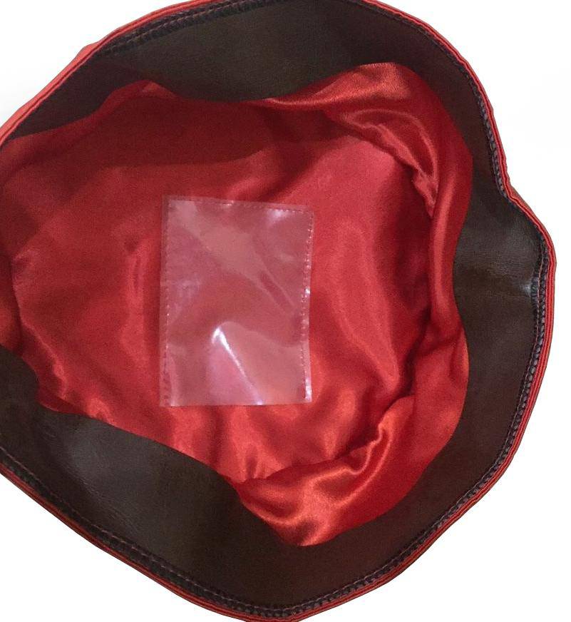 Royal Arch Chapter Crown Cap - Red & Black Satin Triple Tau Insignia - Bricks Masons