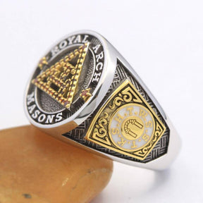 Royal Arch Chapter Ring - Triple Tau Sterling Silver - Bricks Masons