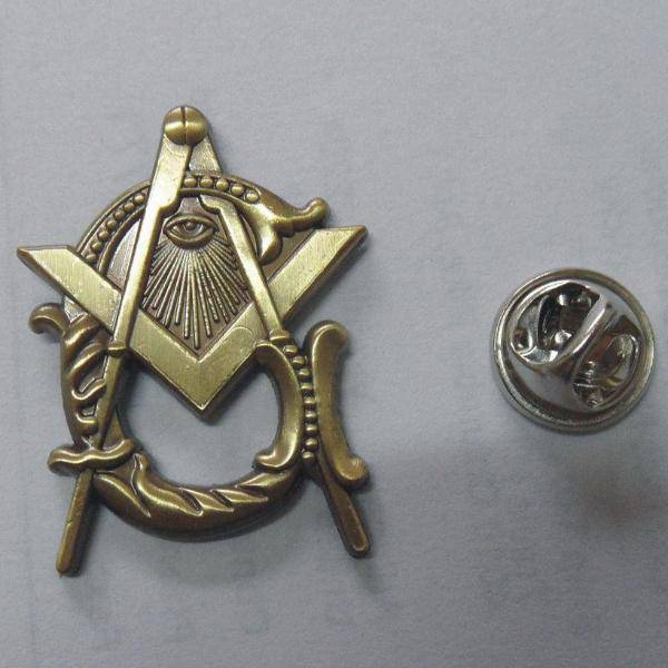 Master Mason Blue Lodge Lapel Pin - Antique Gold Style G