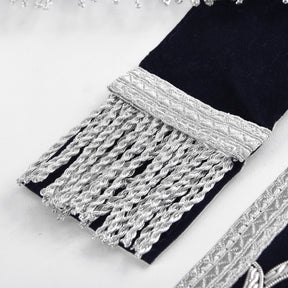 Secretary Blue Lodge Officer Apron - Dark Blue With Silver Hand Embroidery Bullion - Bricks Masons