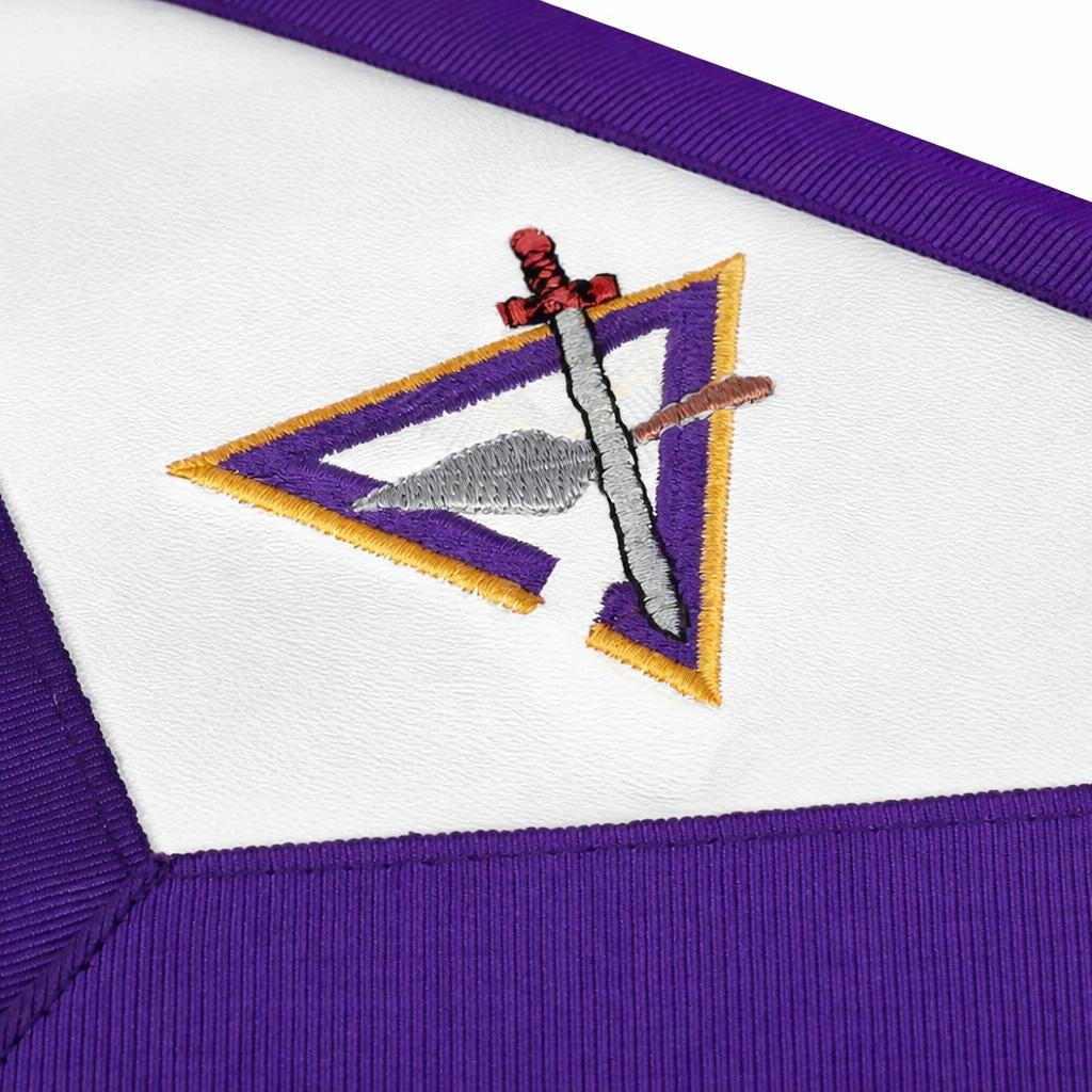 Royal Arch Chapter & Council Apron - Reversible Double-Sided Purple & Red Ribbon - Bricks Masons