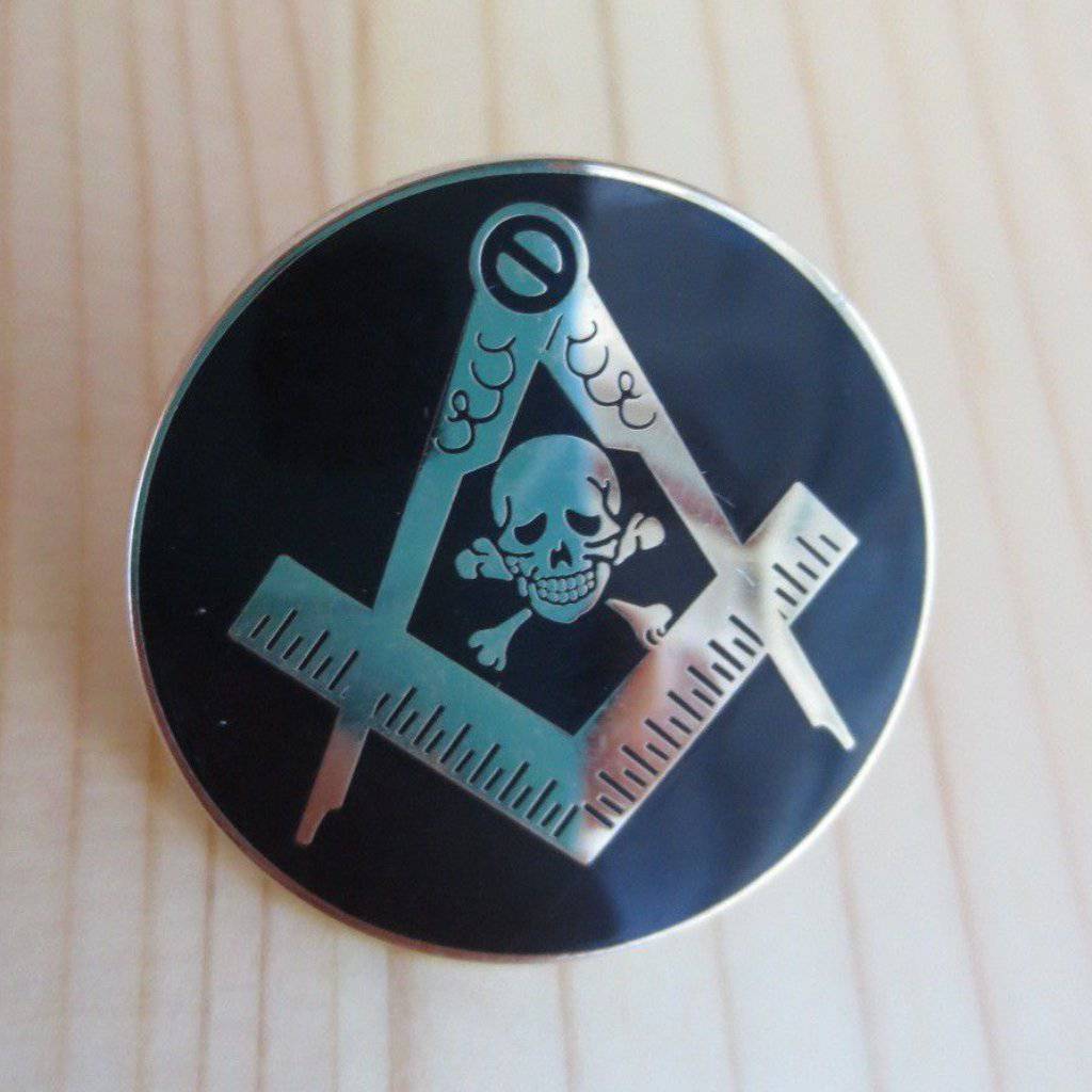 Widows Sons Lapel Pin - Skull & Bones Black - Bricks Masons