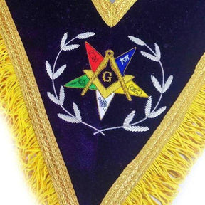 Worthy Patron OES Collar - Royal Blue or Blue Velvet - Bricks Masons