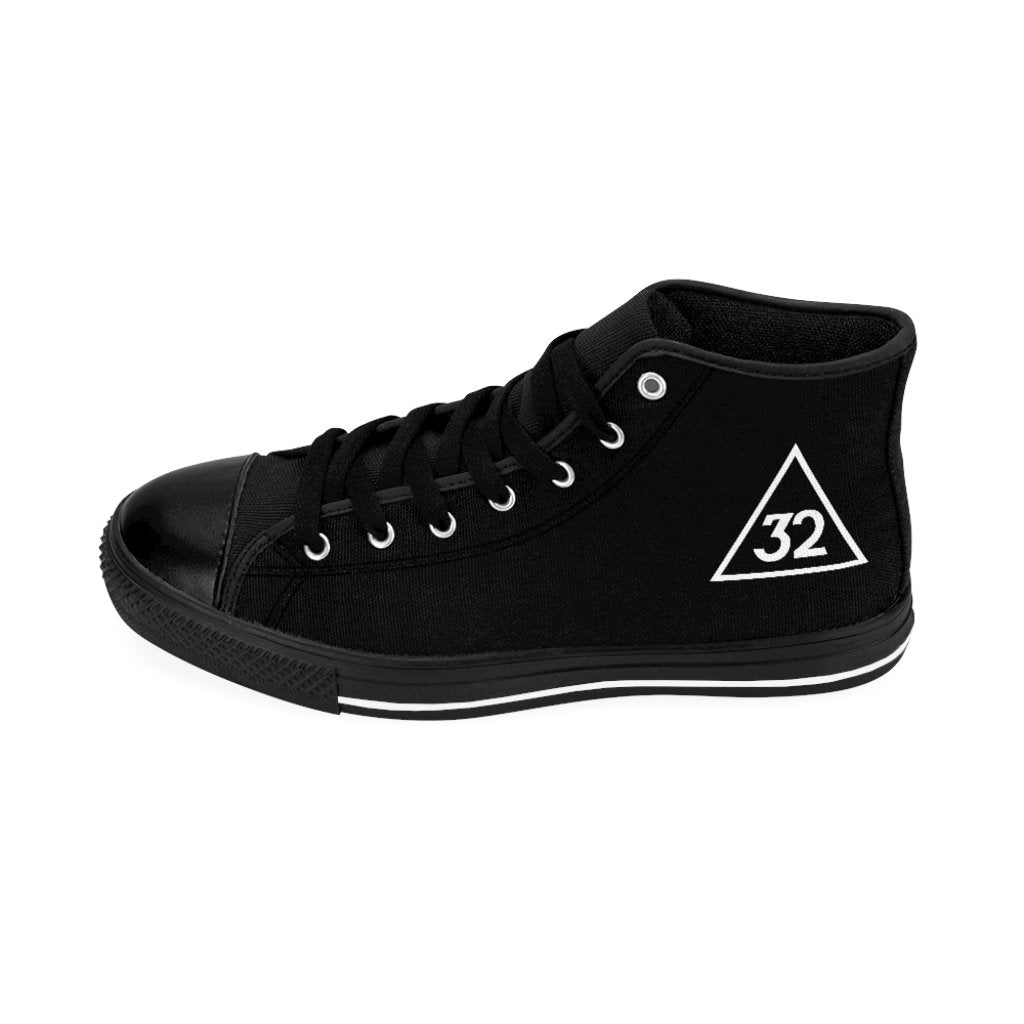 32nd Degree Scottish Rite Sneaker - High-top Black & White - Bricks Masons