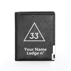 33rd Degree Scottish Rite Wallet - Black & Brown - Bricks Masons