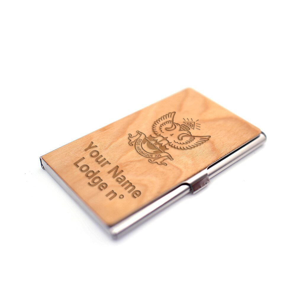 33rd Degree Scottish Rite Business Card Holder - Wings Up RFID Protection - Bricks Masons