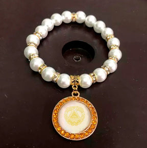 Grand Master Blue Lodge Bracelet - Gold and White - Bricks Masons