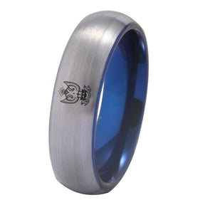 33rd Degree Scottish Rite Ring - Wings Up Silver With Blue Tungsten - Bricks Masons