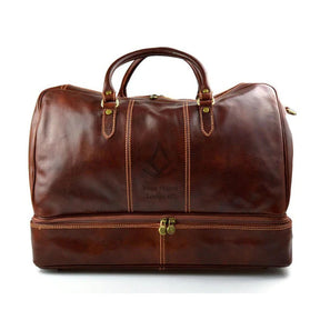 Past Master Blue Lodge Travel Bag - Genuine Light Brown Leather - Bricks Masons