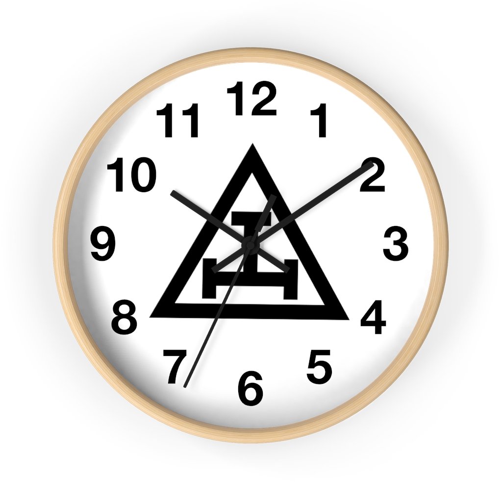 Royal Arch Chapter Clock - Wooden Frame - Bricks Masons