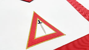 Veil Royal Arch Chapter Apron - Red Machine Embroidery - Bricks Masons