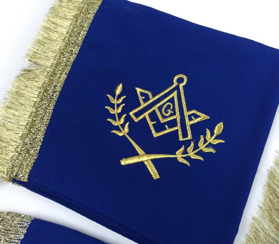 fMaster Mason Blue Lodge Regalia Set - White & Blue with Fringe - Bricks Masons