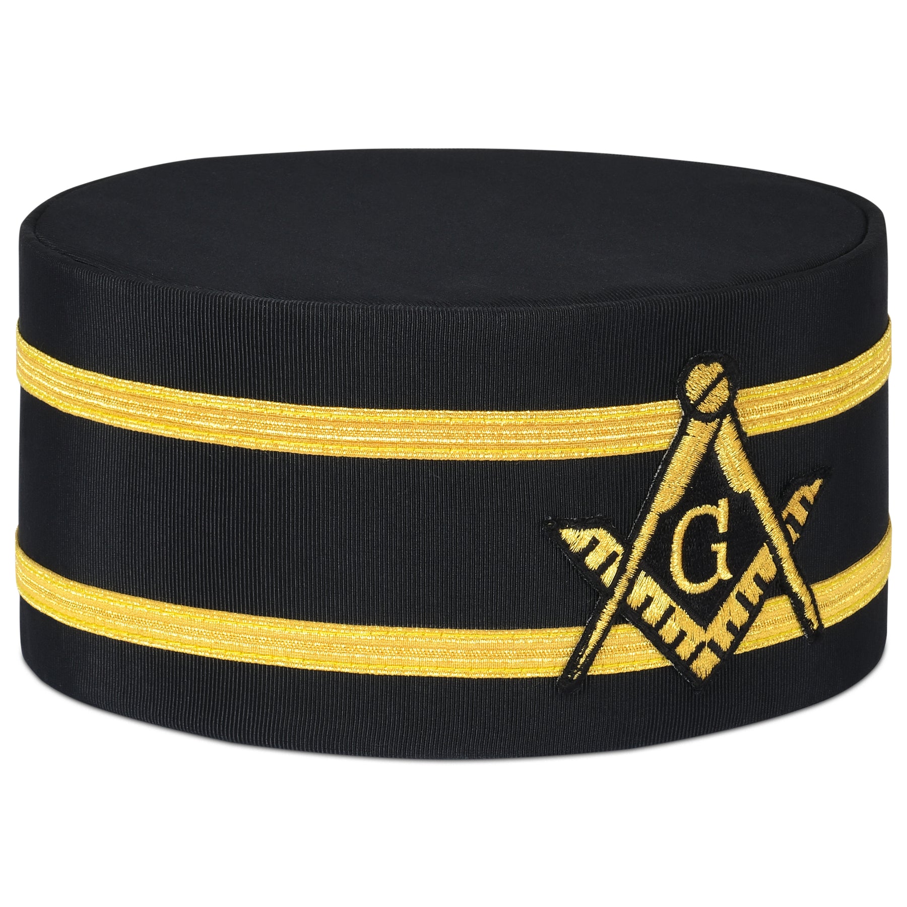 Master Mason Blue Lodge Crown Cap - Black With Double Braid - Bricks Masons