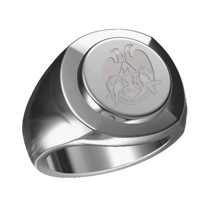 32nd Degree Scottish Rite Ring - Wings Down Sterling Silver - Bricks Masons