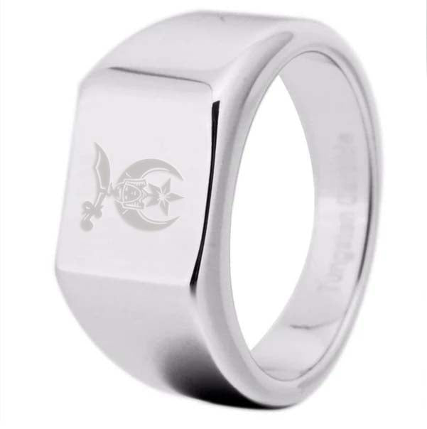 Shriners Ring - 12MM Width Silver - Bricks Masons