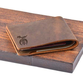 Shriners Wallet - Handcraft Leather - Bricks Masons