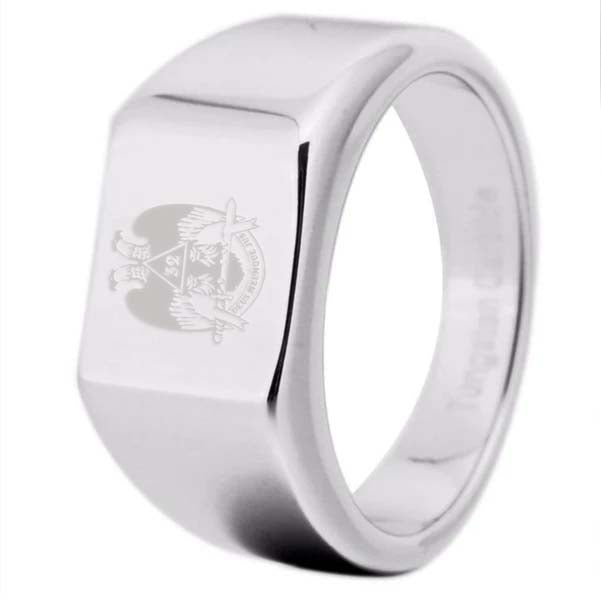 32nd Degree Scottish Rite Ring - Wings Down 12MM Width Silver - Bricks Masons