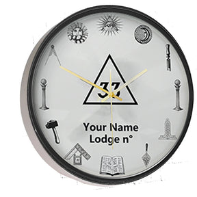 33rd Degree Scottish Rite Clock - Frame with LED - Bricks Masons