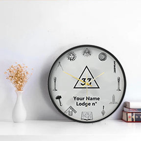 33rd Degree Scottish Rite Clock - Frame with LED - Bricks Masons