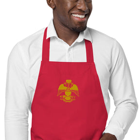 33rd Degree Scottish Rite Kitchen Apron - Wings Down Various Organic Cotton Colors - Bricks Masons