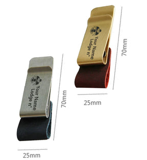 33rd Degree Scottish Rite Pen Holder - Wings Down Leather Brass - Bricks Masons