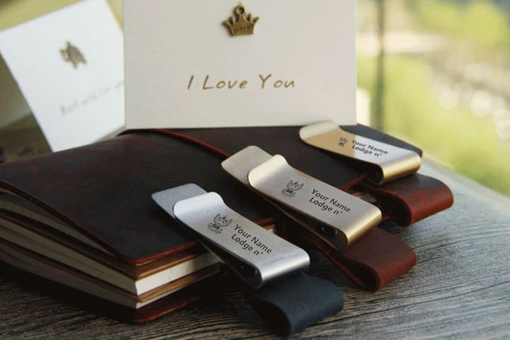 33rd Degree Scottish Rite Pen Holder - Wings Up Leather Brass - Bricks Masons