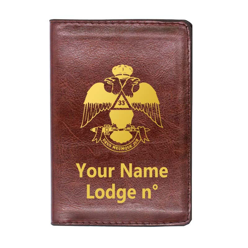 33rd Degree Scottish Rite Wallet - Wings Down Black & Brown - Bricks Masons