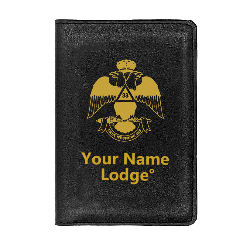 33rd Degree Scottish Rite Wallet - Wings Down Black & Brown - Bricks Masons