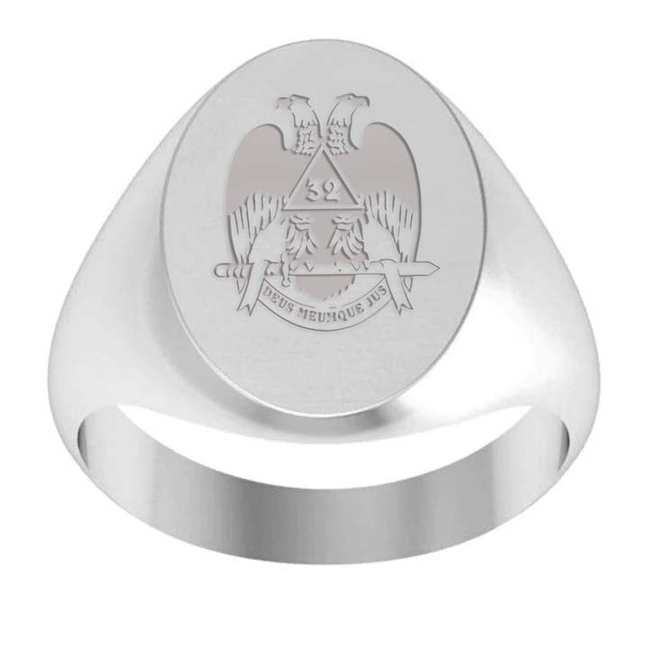 32nd Degree Scottish Rite Ring - Wings Down Sterling Silver - Bricks Masons