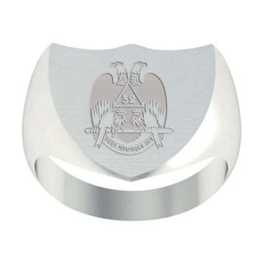 32nd Degree Scottish Rite Ring - Wings Down Sterling Silver - Bricks Masons