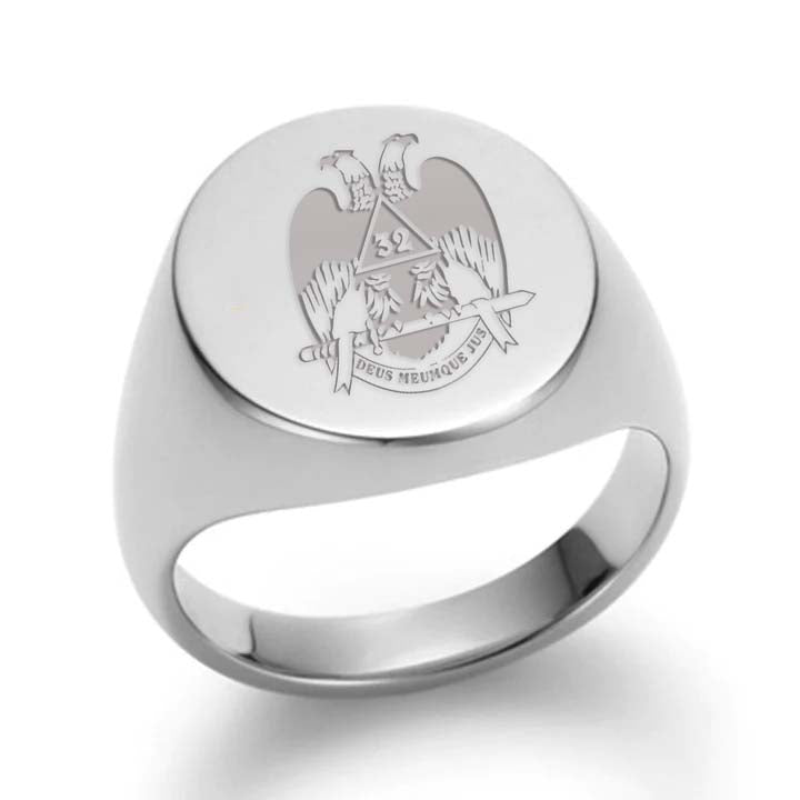 32nd Degree Scottish Rite Ring - Wings Down Sterling Silver - Bricks Masons