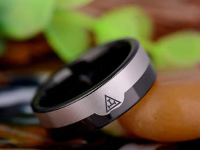 Royal Arch Chapter Ring -  Black Silver Tungsten - Bricks Masons