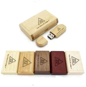 32nd Degree Scottish Rite USB Flash Drives - Various Wood Colors - Bricks Masons