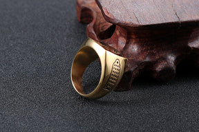 Past Master Blue Lodge Ring - Gold 
Titanium Steel - Bricks Masons