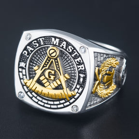 Past Master Blue Lodge Ring - Gold & Silver - Bricks Masons