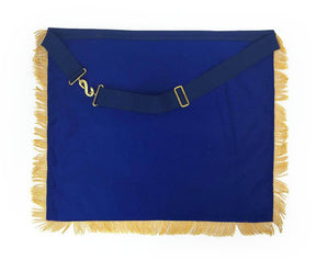 Past Master Blue Lodge Apron - Royal Blue Velvet With Cords & Fringe - Bricks Masons