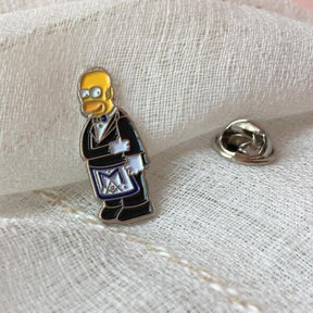 The Simpsons Homer Masonic Lapel Pin - Bricks Masons