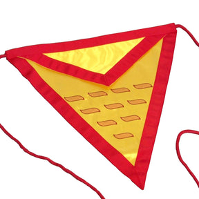 17th Degree Scottish Rite Apron - Yellow with Red Borders Triangular Shape - Bricks Masons