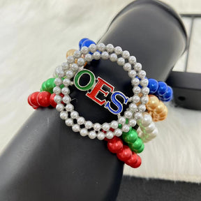 OES Bracelet - Colorful Pearls - Bricks Masons