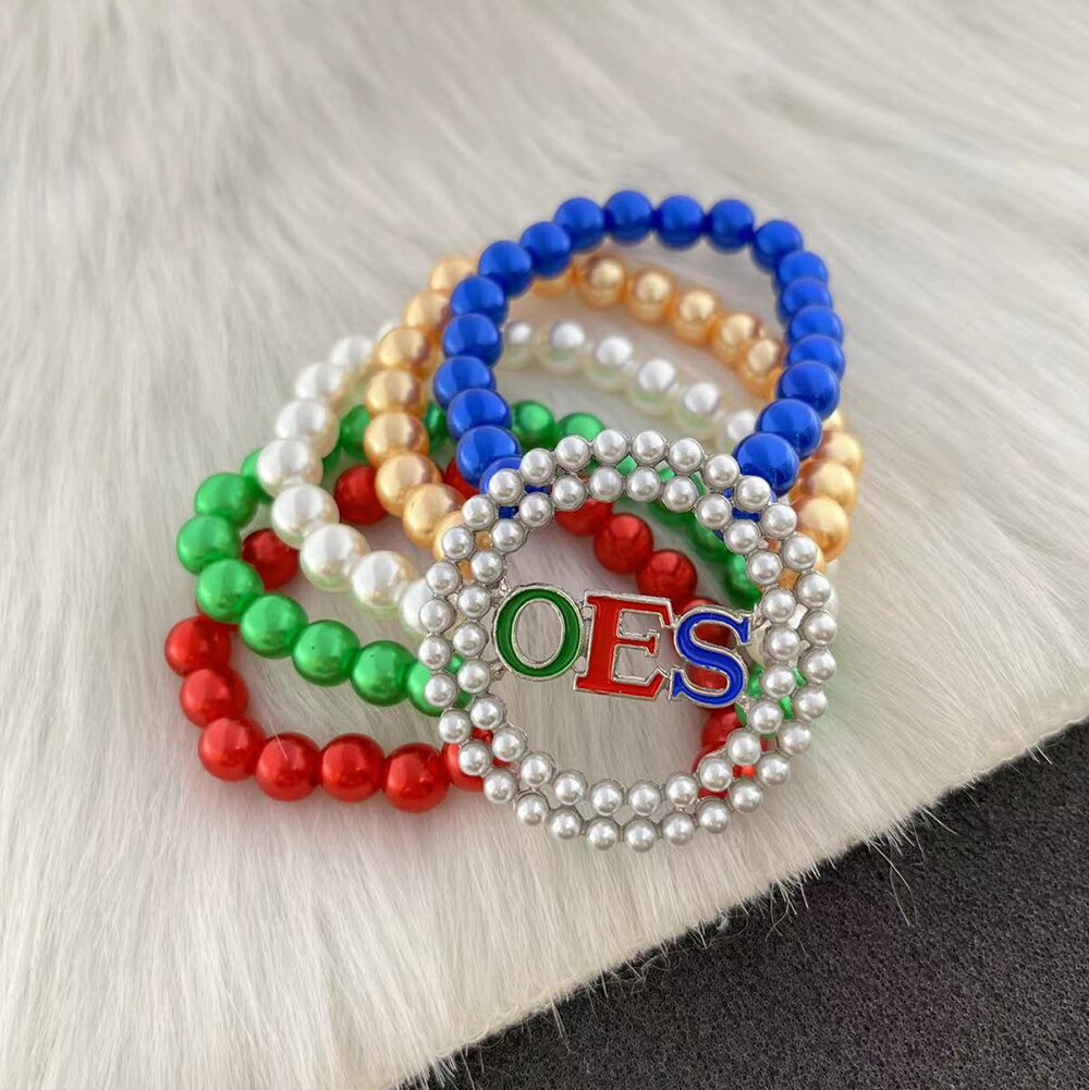 OES Bracelet - Colorful Pearls - Bricks Masons